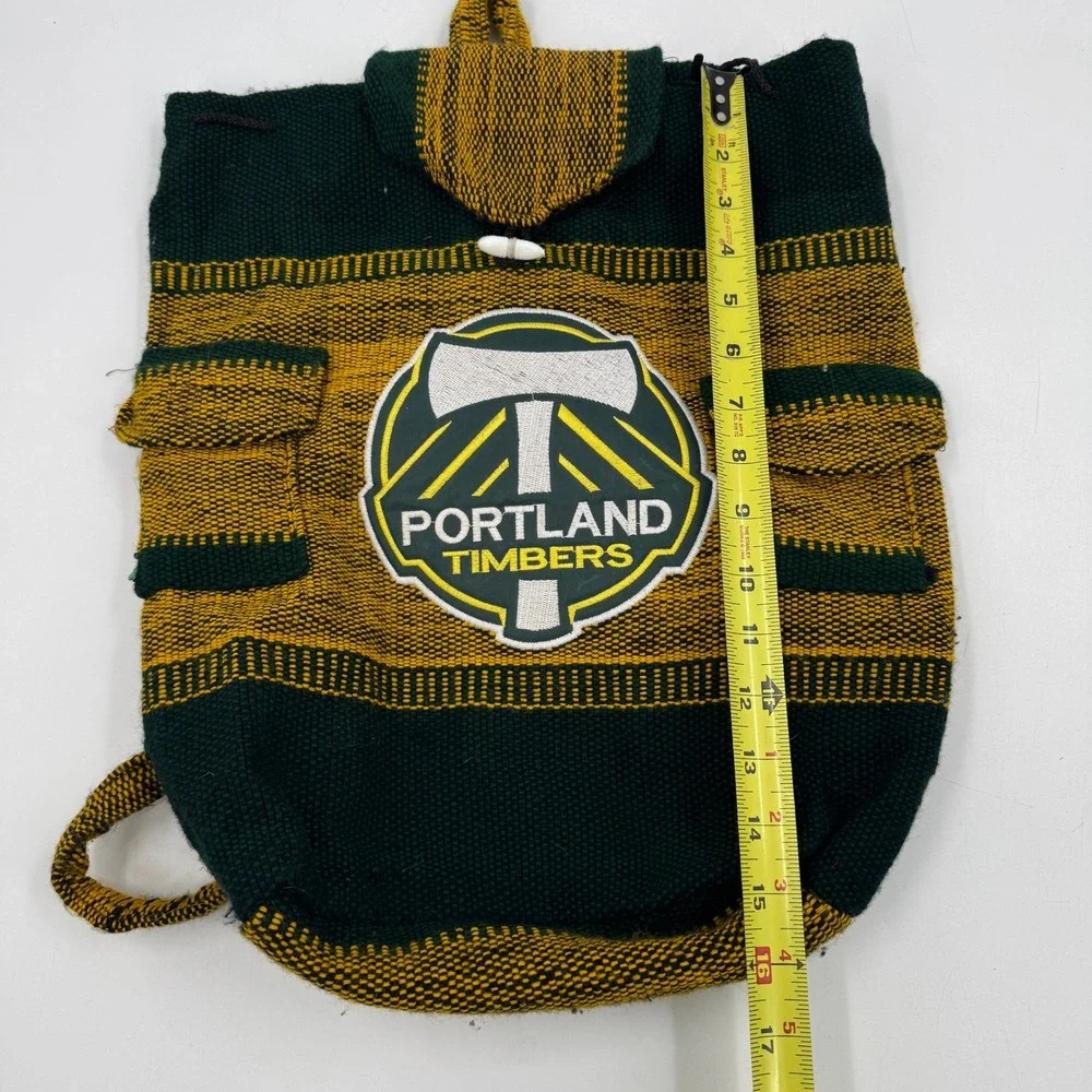 Portland Timbers Backpack Unisex Small‎ Green Yellow Woven Boho Patch